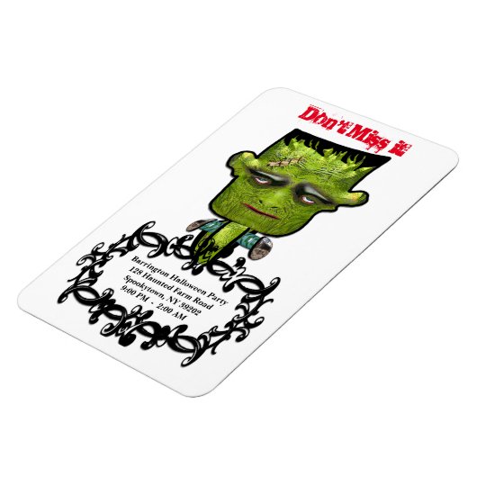 Cool Frank Fright Halloween Feest Herinnering Magneet (Linkerzijde)