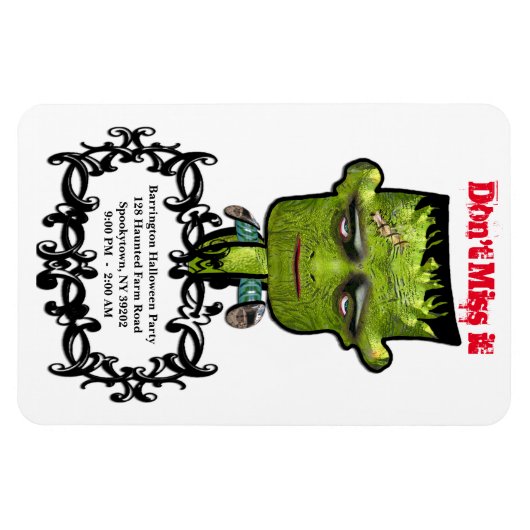 Cool Frank Fright Halloween Feest Herinnering Magneet (Horizontaal)