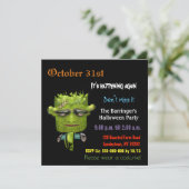 Cool Frank Fright Halloween SQUARE uitnodiging (Staand voorkant)