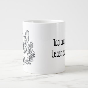 Cool Franse Bulldog Leash School Quote Grote Koffiekop