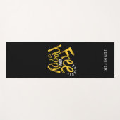 Cool Free en Happy Yellow Black handgeschrevenYPO Yogamat (Voorkant (horizontaal))