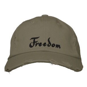 Cool Freedom Quote Zwart Olijfgroen Geborduurde Pet