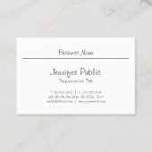 Cool Freehand Script Modern Minimalist Plain Nice Visitekaartje (Voorkant)