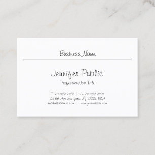 Cool Freehand Script Modern Minimalist Plain Nice Visitekaartje