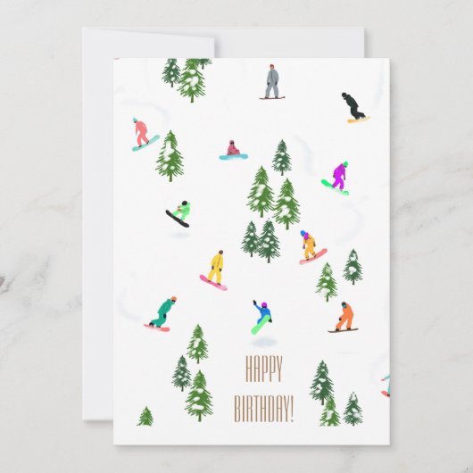 Cool Freeride Snowboarders Happy Birthday Kaart (Voorkant)