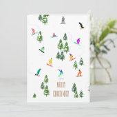 Cool Freeride Snowboarders Merry Kerstry Kaart (Staand voorkant)