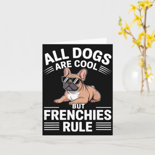 Cool French Bulldog Art For Men Women Kids Frenchi Kaart (Gele Bloem)