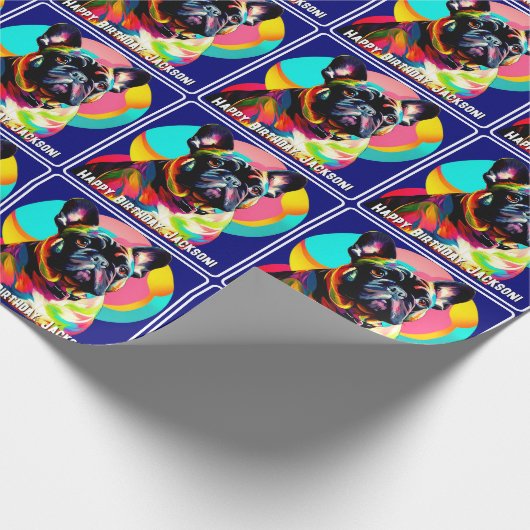 Cool French Bulldog Cadeaupapier (Hoek)