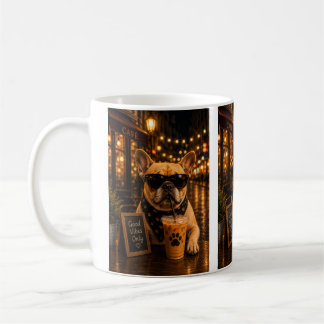 Cool French Bulldog Coffee – “Good Vibes Only” Cut Koffiemok