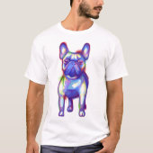 COOL FRENCH BULLDOG COLORFUL WATERVERF T-SHIRT (Voorkant)