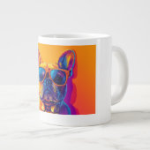 Cool French bulldog dog with sunglasses Grote Koffiekop (Voorkant rechts)