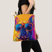 Cool French bulldog dog with sunglasses Tote Bag (Dichtbij)