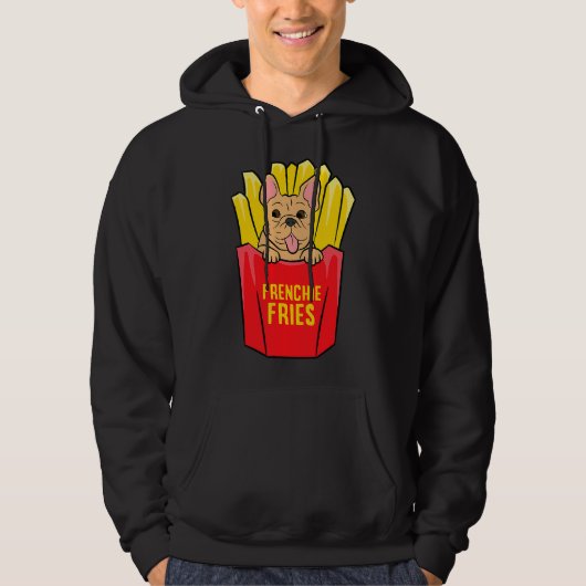 Cool French Bulldog Frenchie Fries Hoodie (Voorkant)