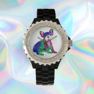 Cool French Bulldog Spray Painted Horloge