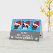 Cool French Bulldogs Kerstmis Kaart (Gele Bloem)