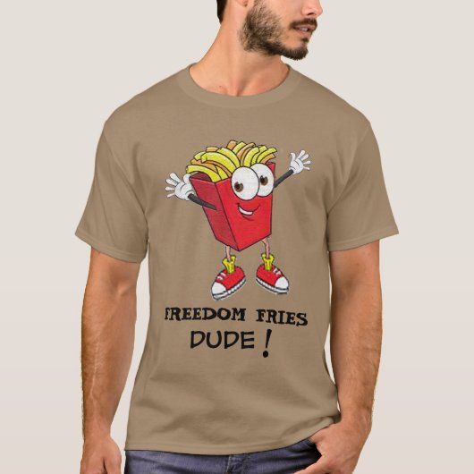 Cool French Fries Guy TGIF Funny T-shirt Design (Voorkant)