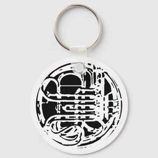 Cool French Horn Design Sleutelhanger (Voorkant)