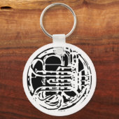 Cool French Horn Design Sleutelhanger (Voorkant)