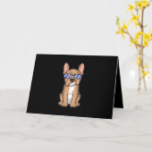Cool Frenchie French Bulldog Sunbril Gift Kaart (Gele Bloem)