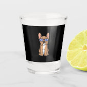 Cool Frenchie French Bulldog Sunbril Gift Shot Glas (Voorkant)