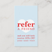 Cool Fresh Blauw Rood Wit Hart Bold Salon Aanbevelingskaartje (Voorkant)