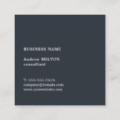 Cool Fresh Blue White Stripes Consultant Vierkante Visitekaartje (Achterkant)