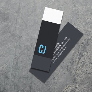 Cool Fresh Blue White Stripes Monogram Consultant Mini Visitekaartje