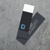 Cool Fresh Blue White Stripes Monogram Consultant Mini Visitekaartje