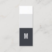 Cool Fresh Blue White Stripes Monogram Consultant Mini Visitekaartje (Voorkant)