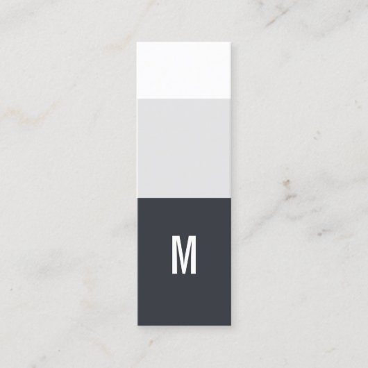 Cool Fresh Blue White Stripes Monogram Consultant Mini Visitekaartje (Voorkant)