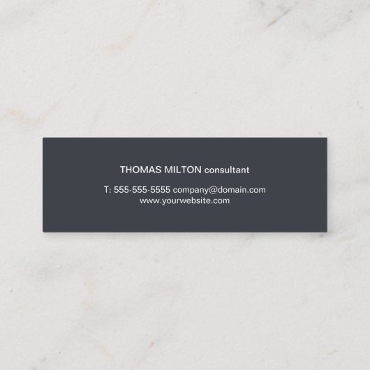 Cool Fresh Blue White Stripes Monogram Consultant Mini Visitekaartje (Achterkant)