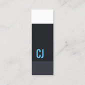 Cool Fresh Blue White Stripes Monogram Consultant Mini Visitekaartje (Voorkant)