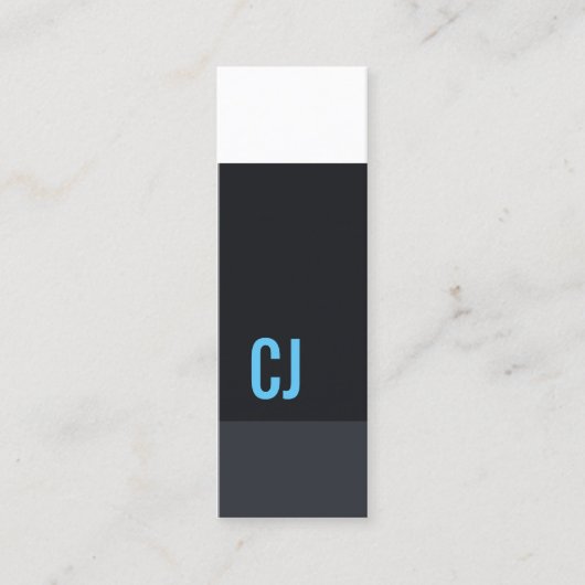 Cool Fresh Blue White Stripes Monogram Consultant Mini Visitekaartje (Voorkant)