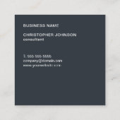 Cool Fresh Blue White Stripes Monogram Consultant Vierkante Visitekaartje (Achterkant)