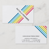 COOL FRESH kleurrijke bold regenboog streep Visitekaartje (Voorkant / Achterkant)