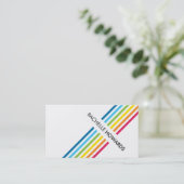 COOL FRESH kleurrijke bold regenboog streep Visitekaartje (Staand voorkant)