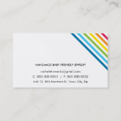 COOL FRESH kleurrijke bold regenboog streep Visitekaartje (Achterkant)