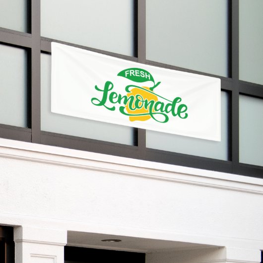 Cool Fresh Lemonade Word Art Spandoek (Buitenkant Gebouw)