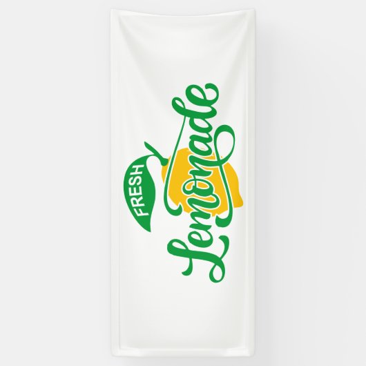 Cool Fresh Lemonade Word Art Spandoek (Verticaal)