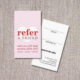 Cool Fresh Roze Rood Wit Hart Bold Salon Aanbevelingskaartje