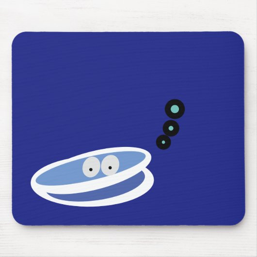 Cool Friendly Clam Tekening Royal Blue Achtergrond Muismat (Voorkant)
