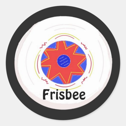 Cool frisbee-ontwerp ronde sticker (Voorkant)