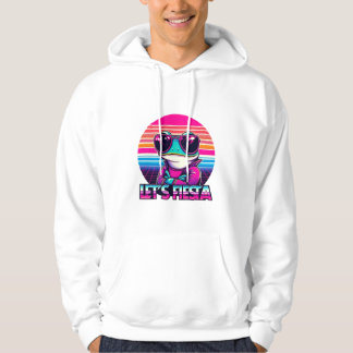 Cool Frog 80s Party Vibes Hoodie