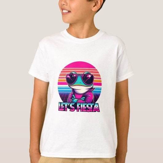 Cool Frog 80s Party Vibes T-shirt (Voorkant)