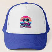 Cool Frog 80s Party Vibes Trucker Pet (Voorkant)