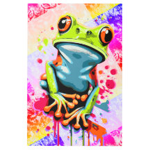 Cool Frog - Kleurrijke kikker schilderij