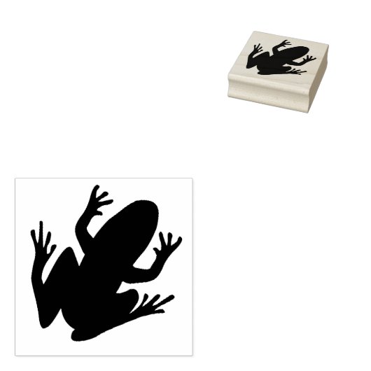 Cool Frog Silhouet Rubberstempel (Gestempeld)