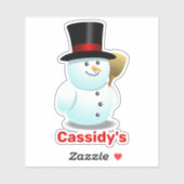 Cool Frosty Snowman Cartoon Sticker (Vel)