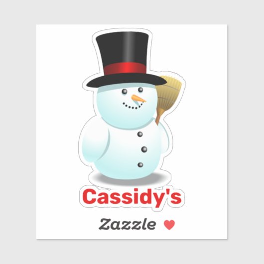 Cool Frosty Snowman Cartoon Sticker (Vel)