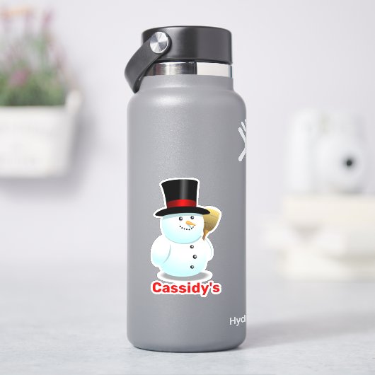 Cool Frosty Snowman Cartoon Sticker (HydroFlask)